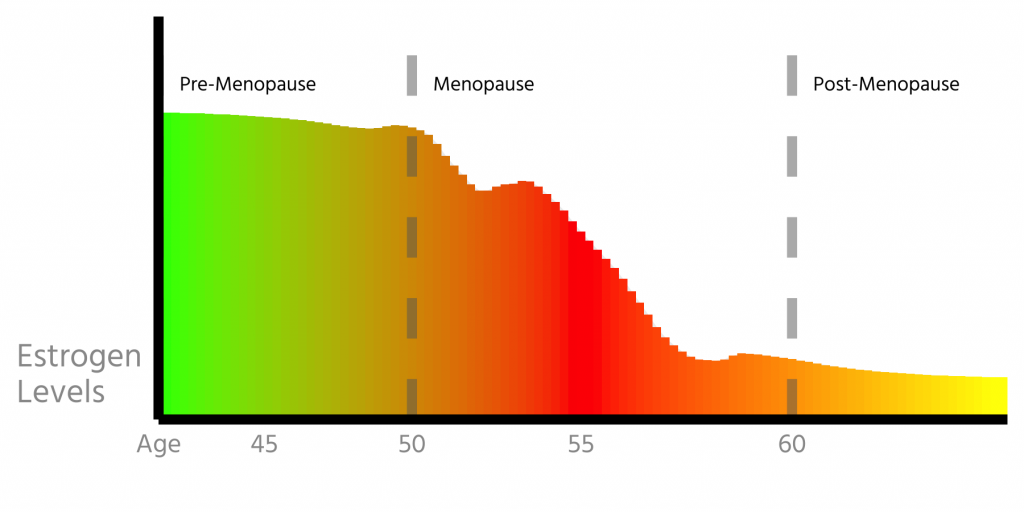 Estrogen levels during the course of menopause